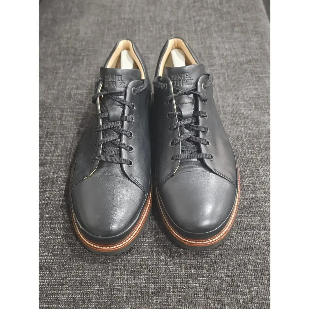 Samuel Hubbard DressFast Black Leather Dress Sneakers Men's 12 Extra Wide NWOT